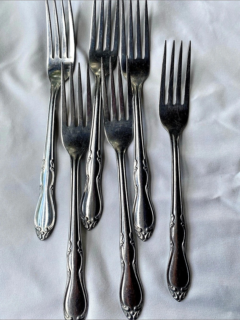 Silver Ornate Flatware Fork Set